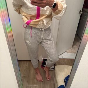 Nike Gray , Pink Sweatpants with White Logo